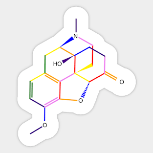 Oxycontin Molecule Rainbow Chemistry Sticker